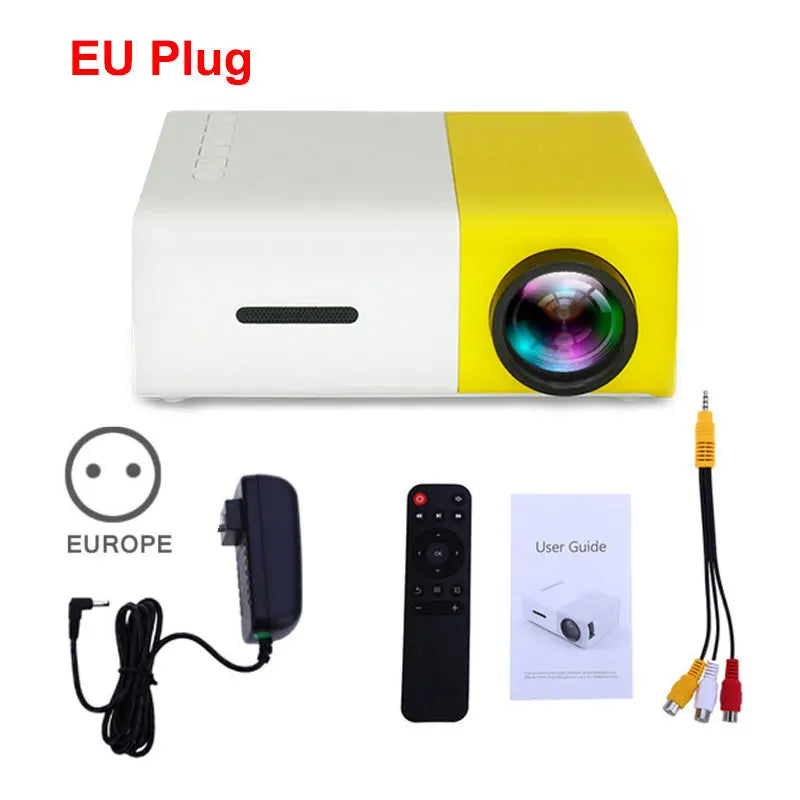 Salange YG300 Mini LED Projector Yg300 Upgraded Version 600 Lumen 320x240P HDMI-compatible USB Audio Home Media Player Beamer