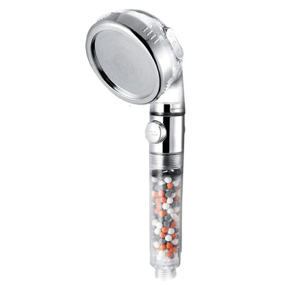 Mineral Balls 3 Modes High Pressure Shower Head with On/Off Switch Filter Water Saving Handheld Showerheads Bathroom Accessories