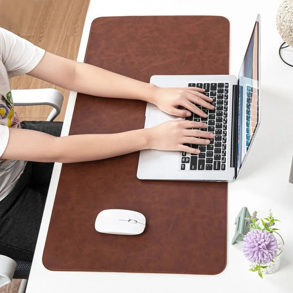 Leather Mouse Pad Crazy Horse Pattern Waterproof Keyboard Mice Mat Non-slip Extra Large Computer Laptop Mousepad Home Office