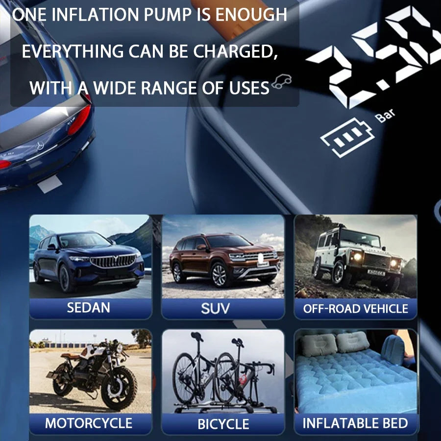 Wireless  Electric Car Air Compressor Tire Inflator Pump for Motorcycle Bicycle Boat AUTO Tyre Balls