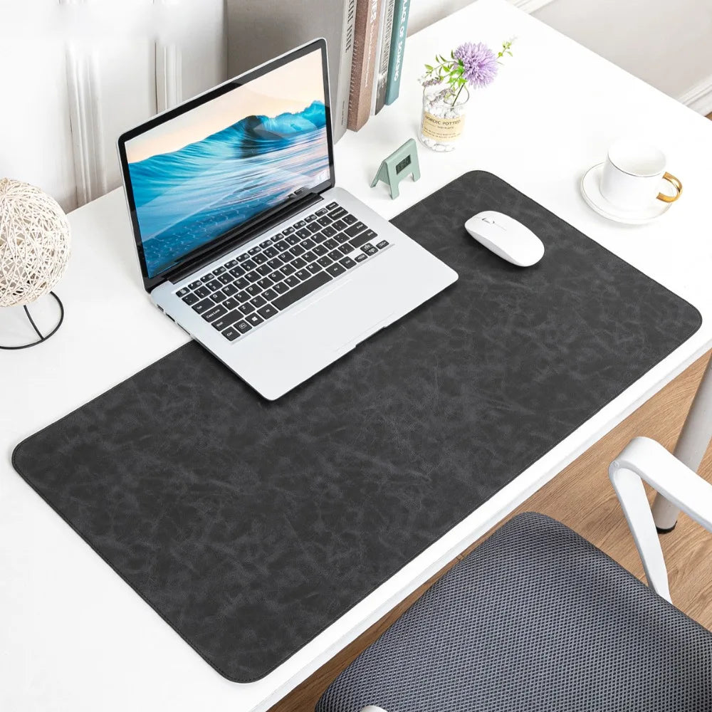 Leather Mouse Pad Crazy Horse Pattern Waterproof Keyboard Mice Mat Non-slip Extra Large Computer Laptop Mousepad Home Office