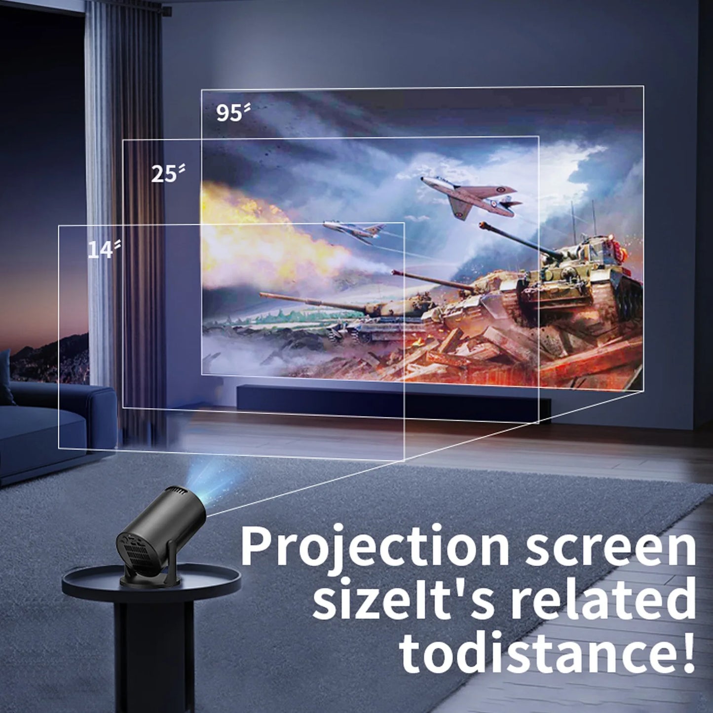 Small Projector LED Black Video Projector Bluetooth Wireless Fidelity 8000lm Brightness USB TV Sticks for Laptop PC Smartphone