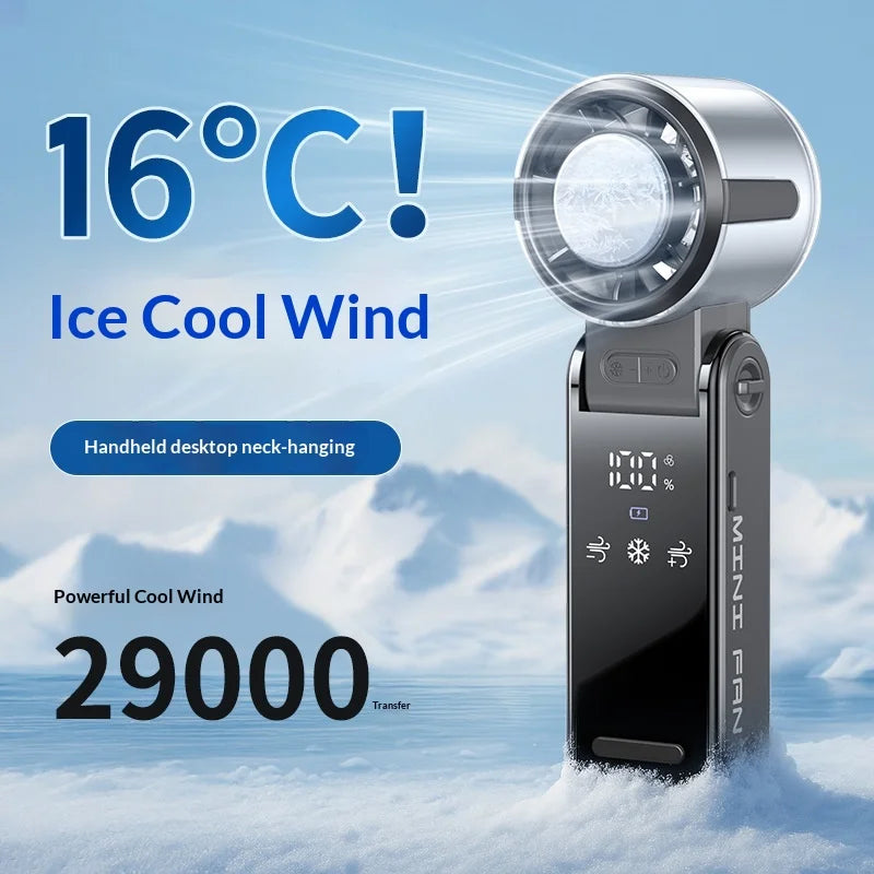 2026 High-Speed USB Cooling Handheld Fan, Portable Neck Fan with Ice Compress & Folding Design for Outdoor