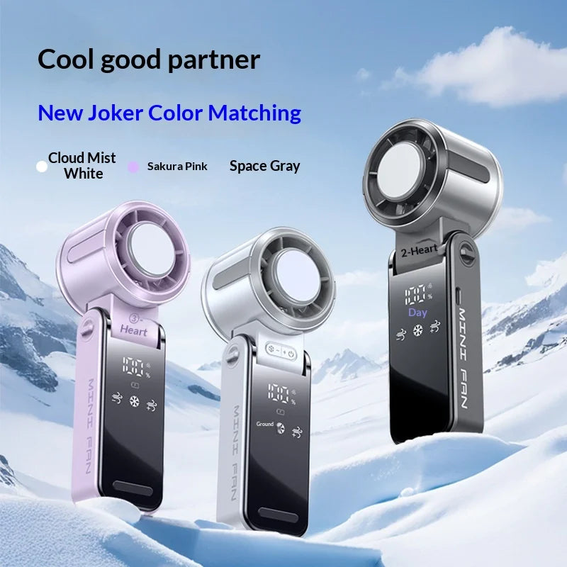 2026 High-Speed USB Cooling Handheld Fan, Portable Neck Fan with Ice Compress & Folding Design for Outdoor