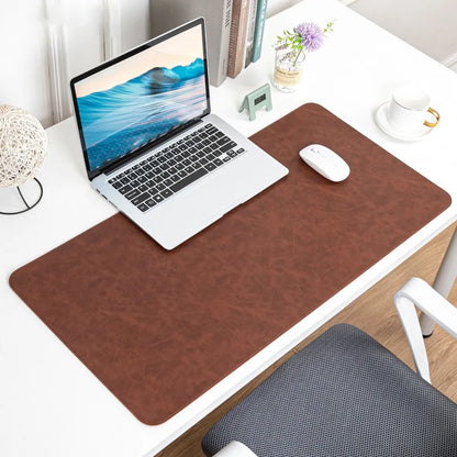 Leather Mouse Pad Crazy Horse Pattern Waterproof Keyboard Mice Mat Non-slip Extra Large Computer Laptop Mousepad Home Office