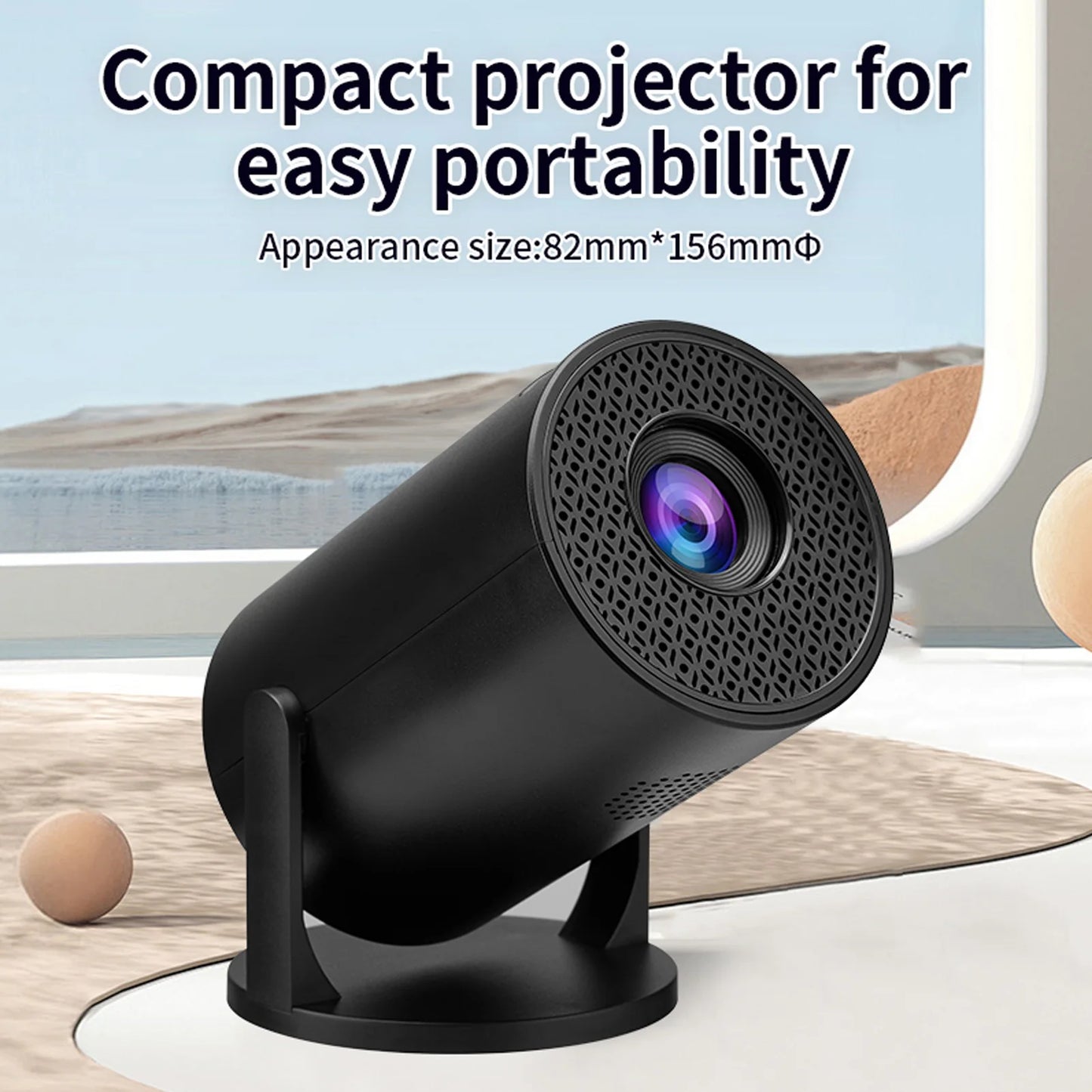 Small Projector LED Black Video Projector Bluetooth Wireless Fidelity 8000lm Brightness USB TV Sticks for Laptop PC Smartphone