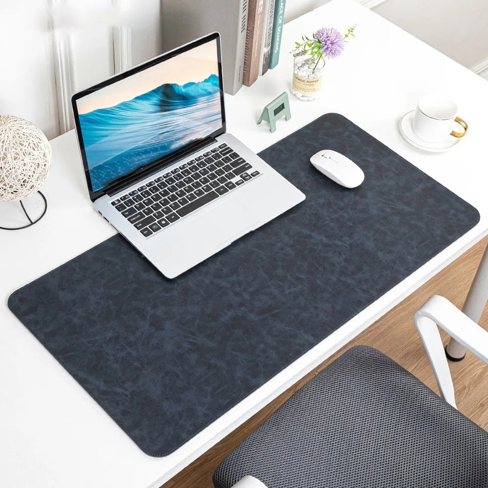 Leather Mouse Pad Crazy Horse Pattern Waterproof Keyboard Mice Mat Non-slip Extra Large Computer Laptop Mousepad Home Office